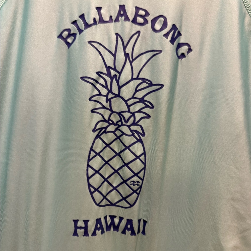 Billabong Teal Long Sleeve Rash Guard with Pineapple Print - Picture 5 of 5